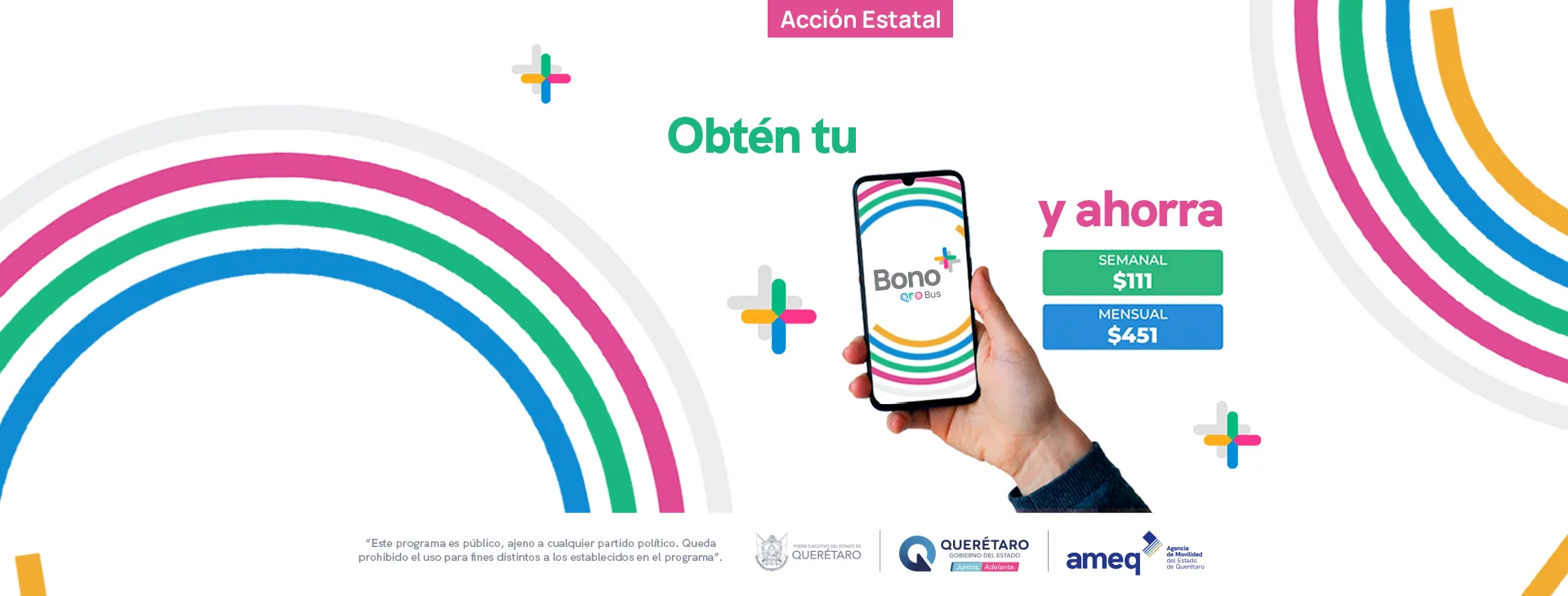 Obtén tu Bono Qrobus y ahorra: semanal $111, mensual $451.